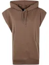 The North Face Woman Short Sleeves Relaxed Hoodie In Smokey Brown