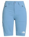 The North Face Woman Shorts & Bermuda Shorts Light Blue Size 8 Nylon, Elastane In Blue