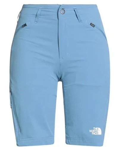 The North Face Woman Shorts & Bermuda Shorts Light Blue Size 8 Nylon, Elastane