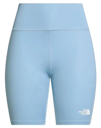 The North Face Woman Shorts & Bermuda Shorts Sky Blue Size L Polyester, Elastane
