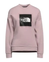 The North Face Woman Sweatshirt Pastel Pink Size L Cotton, Polyester In Pink