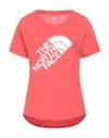 The North Face Woman T-shirt Red Size M Polyester, Cotton, Viscose In Red