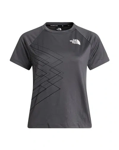 The North Face Woman T-shirt Charcoal Size Xl Polyester In Gray