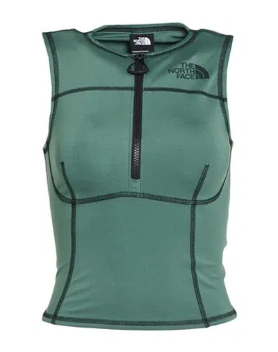 The North Face Woman T-shirt Dark Green Size L Polyester, Elastane