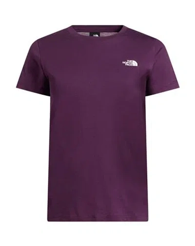 The North Face Woman T-shirt Plum Size Xl Cotton, Polyester In Purple