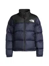 The North Face Retro Nuptse Water Resistant Goose Down Short Puffer Jacket In Blue