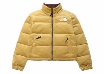 Pre-owned The North Face Women's 92 Reversible Nuptse Jacket In Almond Butter/coal Brown