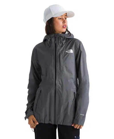 The North Face Women's Alta Vista Hooded Rain Jacket In Gray