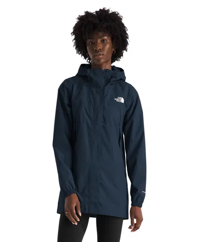 The North Face Women's Antora Rain Parka Coat In Blue