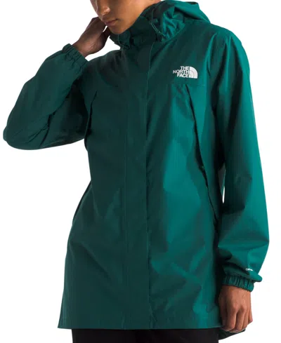 The North Face Women's Antora Rain Parka Coat In Deep Nori
