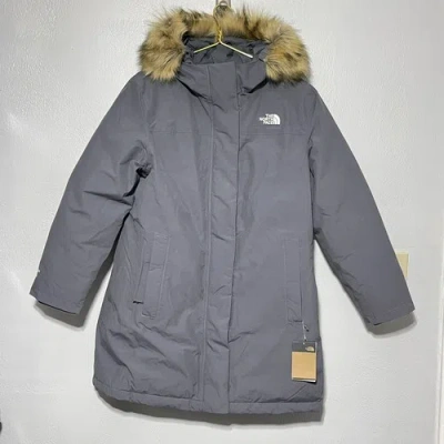 Pre-owned The North Face Women's Arctic Parka 550 Down Warm Winter Jacket Grey Sz Xxl In Vanadis Grey / Tnf White Logo