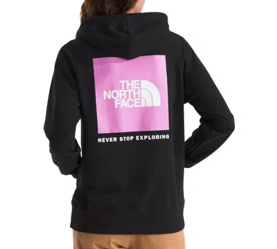 The North Face Women's Box Nse Fleece Hoodie In Tnf Black,dragonfruit