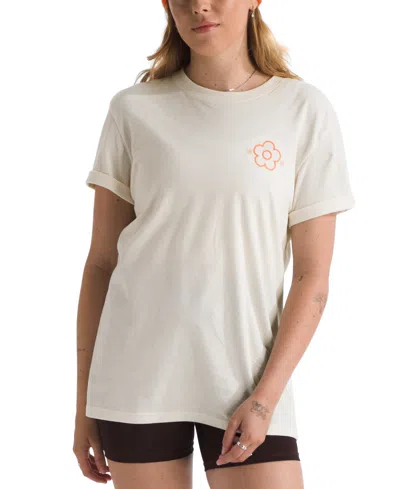 The North Face Women's Cotton Strange Colorful World Flower Field Tee In White