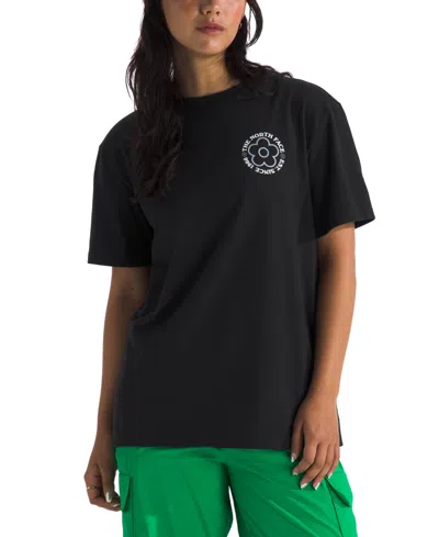 The North Face Women's Cotton Strange Colorful World Flower Field Tee In Tnf Black