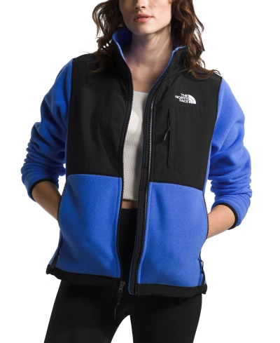 The North Face Women's Denali Fleece Jacket In Solar Blue,tnf Black