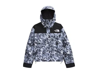 Pre-owned The North Face Women's Dryvent Mono Mountain Short Jacket In Virtual Blue Trail Grid Print