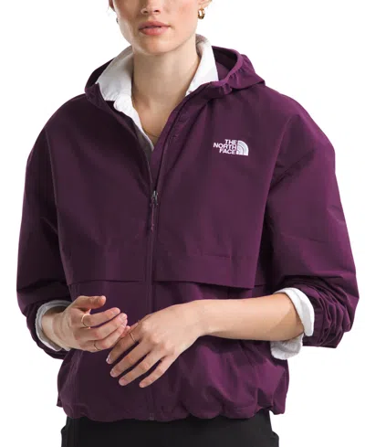The North Face Women's Easy Wind Full-zip Jacket In Black Currant Purple