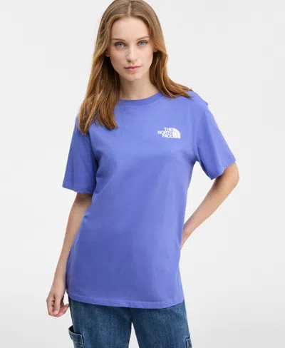 The North Face Women's Evolution Peaks Cotton Logo Tee In Blue