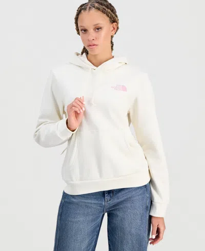 The North Face Women's Evolution Peaks Graphic Cotton Hooded Sweatshirt In White