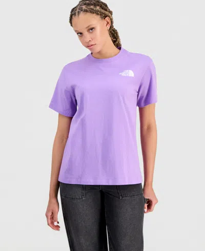 The North Face Women's Evolution Peaks Graphic Cotton T-shirt In Purple