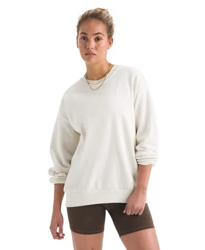 The North Face Women's Evolution Simple Dome Oversized Crewneck Sweatshirt In White Dune