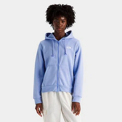 The North Face Evolution Embroidered Full Zip Hoodie In Blue