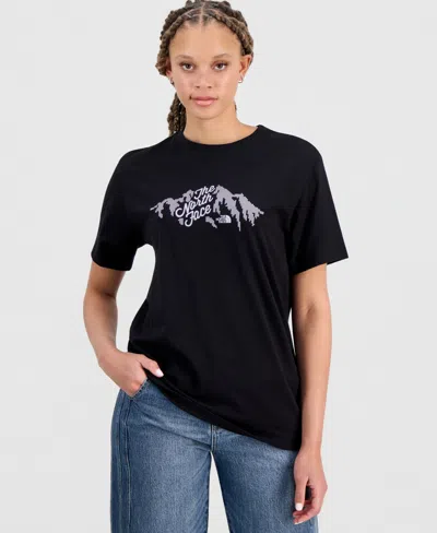 The North Face Women's Evolution Sparkle Short Sleeve Graphic Cotton T-shirt In Black