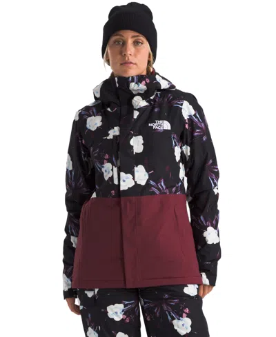 The North Face Women's Freedom Hooded Insulated Jacket In Tnf Black Winter Flower