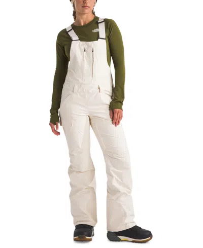 The North Face Women's Freedom Printed Bib Overalls In White Dune