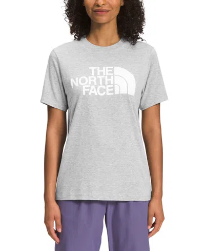The North Face Women's Half-dome Logo Tee In Tnf Light Grey Heather,tnf White