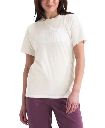The North Face Women's Half-dome Logo Tee In White Dune
