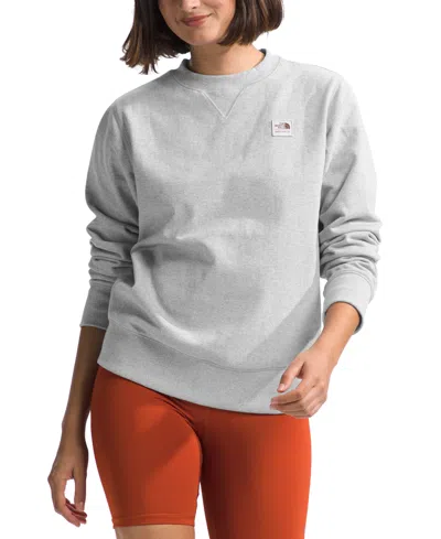 The North Face Women's Heritage Patch Logo Sweatshirt In Gray