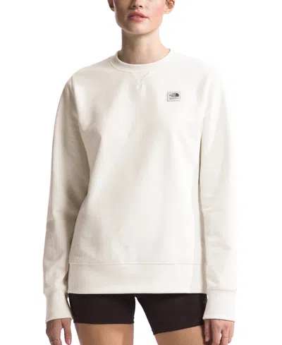 The North Face Women's Heritage Patch Logo Sweatshirt In White Dune