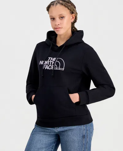 The North Face Women's Large Type Graphic Hooded Cotton Sweatshirt In Black
