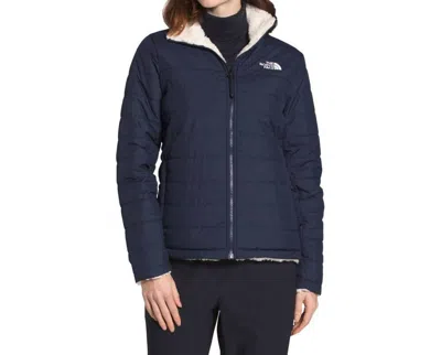The North Face Women's Mossbud Insulated Reversible Jacket In Aviator Navy/vintage White In Multi