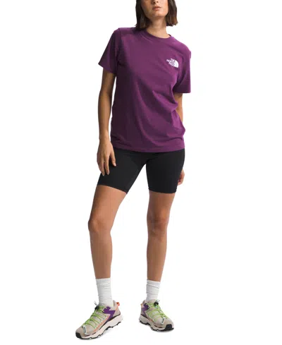 The North Face Women's Nse Box Logo T-shirt In Black Currant Purple