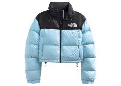Pre-owned The North Face Women's Nuptse Short Jacket In Beta Blue