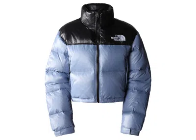 Pre-owned The North Face Women's Nuptse Short Jacket In Folk Blue