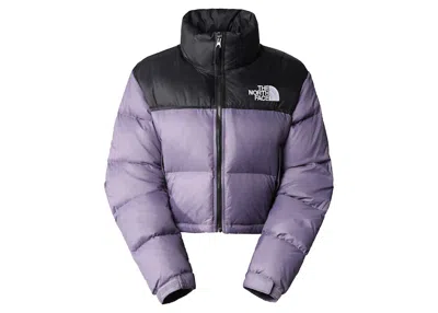 Pre-owned The North Face Women's Nuptse Short Jacket In Lunar Slate