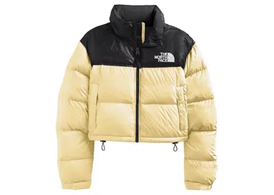 Pre-owned The North Face Women's Nuptse Short Jacket In Pale Banana