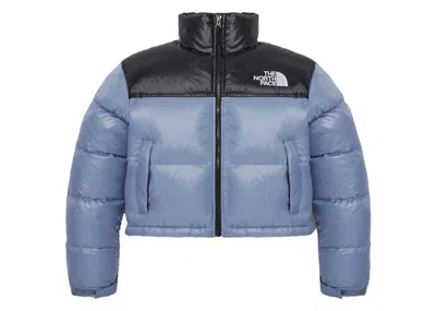 Pre-owned The North Face Women's Nuptse Short Jacket In Pastel Blue