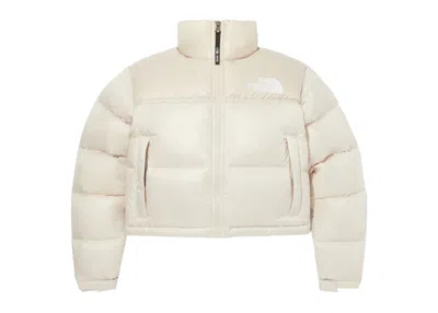 Pre-owned The North Face Women's Nuptse Short Jacket In Sand Shell
