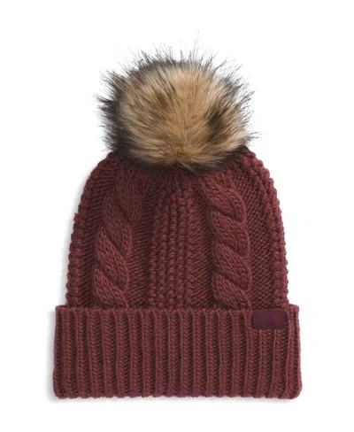 The North Face Women's Oh Mega Faux-fur Pom Beanie In Red