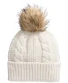 Shop The North Face Women's Oh Mega Faux-fur Pom Beanie In White Dune