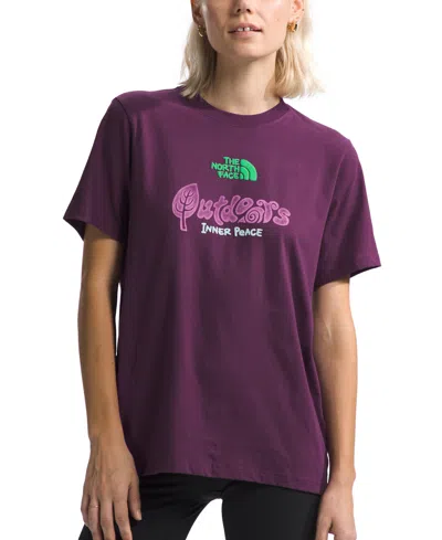 The North Face Women's Outdoors Together Cotton Graphic T-shirt In Black Current
