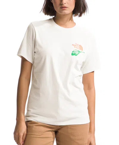 The North Face Women's Outdoors Together Cotton Graphic T-shirt In White Dune