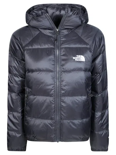The North Face Glossy Hooded Padded Down Jacket In Blue