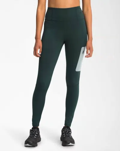 The North Face Women's Paramount Tight Leggings In Dark Sage Green/silver Blue