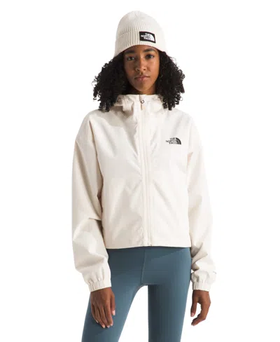 The North Face Quest Mono Waterproof Hooded Crop Jacket In White