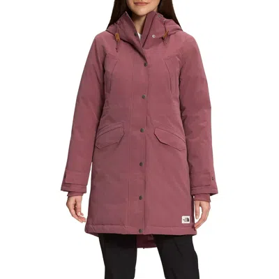 Pre-owned The North Face Women's Snow Down Parka Winter Long Jacket In Red
